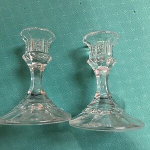 Elegant Clear Glass Candle Holders